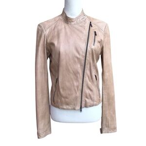 Armani Exchange Tan 100% Lambswool Full Zip Jacket Size Medium